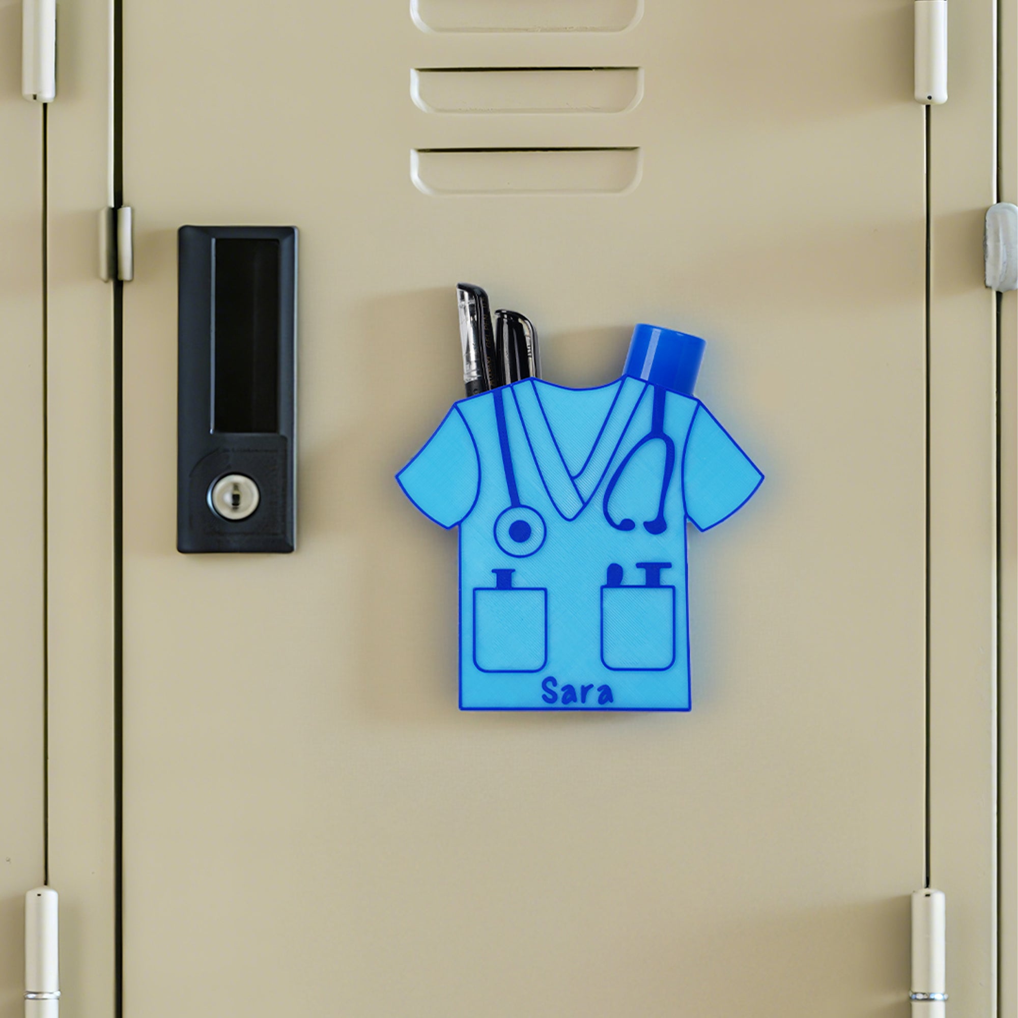 Uniforme de enfermera personalizado Portabolígrafos magnético con texto Accesorios de taquilla Regalo de agradecimiento de cumpleaños para enfermeras Médicos Personal médico
