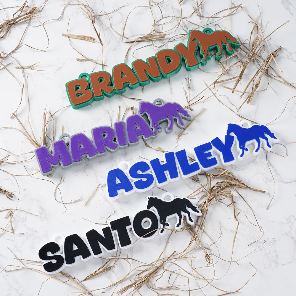 Placa personalizada con el nombre del caballo impresa en 3D y multicolor Decoración para establos de caballos Regalo de cumpleaños para propietarios amantes de los caballos
