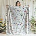 Manta personalizada de flores silvestres estilo bohemio con nombre Decoración del hogar Baby Shower Regalo de cumpleaños para mujeres Niñas