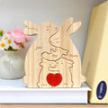Rompecabezas de madera personalizado con familia de conejos y 2-5 nombres decoración de escritorio regalo de cumpleaños o aniversario para la familia