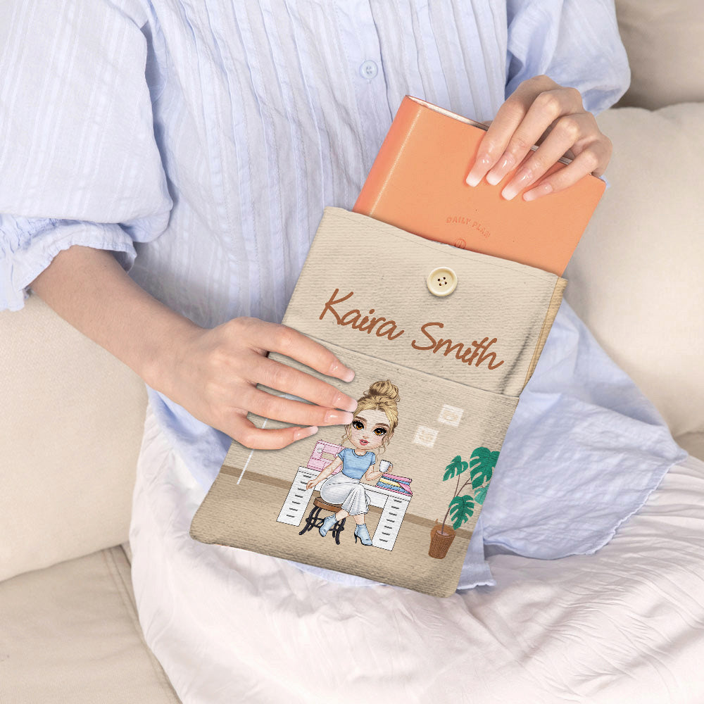 Funda Protectora para Libros Personalizada de Dibujos Animados para Niñas con Nombre Regalo de Cumpleaños Día de la Madre para Mujeres Amantes de la Lectura