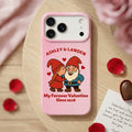 Personalizado lindo enano de la pareja del corazón de rosa TPU caso del teléfono con el nombre para el iPhone de uso diario Día de San Valentín Aniversario de regalo para parejas