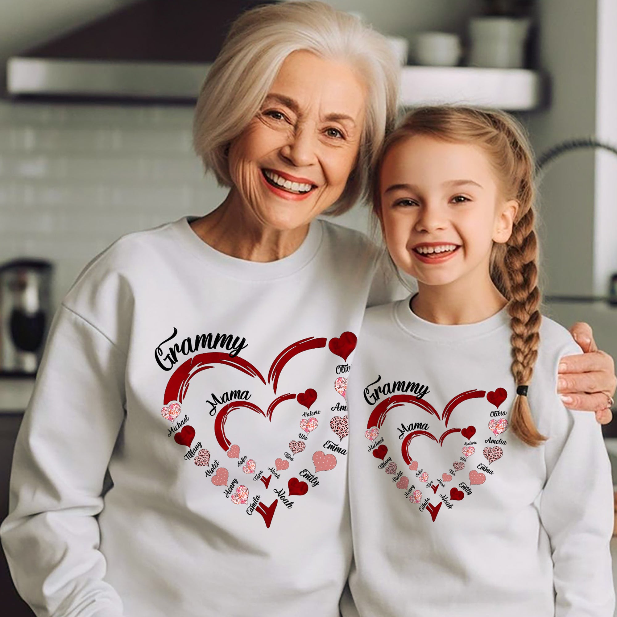 Sudadera familiar personalizada con los nombres de los niños Navidad Día de la Madre Cumpleaños Regalo para Mamá Abuela Niño
