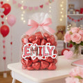Pegatinas personalizadas Corazón Rosa Romántico con Nombre Uso Diario Regalo de San Valentín para Parejas Novias Niños