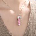 Collar Difusor de Perfume con Nombre de Ola Hueca Corazón Rosa Personalizado Regalo de Cumpleaños Aniversario para Mujer