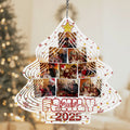 Ornamento personalizado en forma de árbol de Navidad de 9 fotos con el año Decoración del hogar Navidad Aniversario Cumpleaños Regalo para la familia Amigos