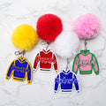 Chaqueta de manga larga personalizada Llavero acrílico con nombre y bola de hojaldre Sororidad Celebraciones Cumpleaños Regalo para Hermanas Amigas