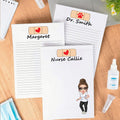 Bloc de notas personalizado con el nombre del personaje Love Band-Aid Papelería Día de la Enfermera Regalo de cumpleaños para enfermeras y médicos