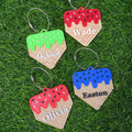 Llavero personalizado con etiqueta para bolsa de helado con nombre de equipo de béisbol Regalo de cumpleaños para entusiastas del béisbol