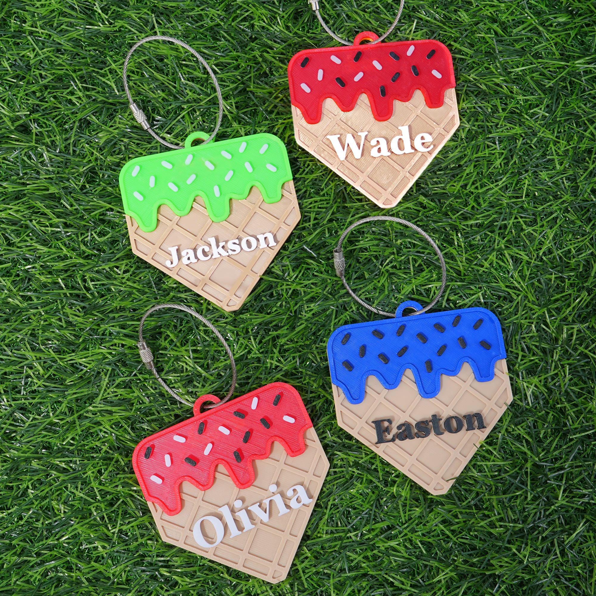 Llavero personalizado con etiqueta para bolsa de helado con nombre de equipo de béisbol Regalo de cumpleaños para entusiastas del béisbol
