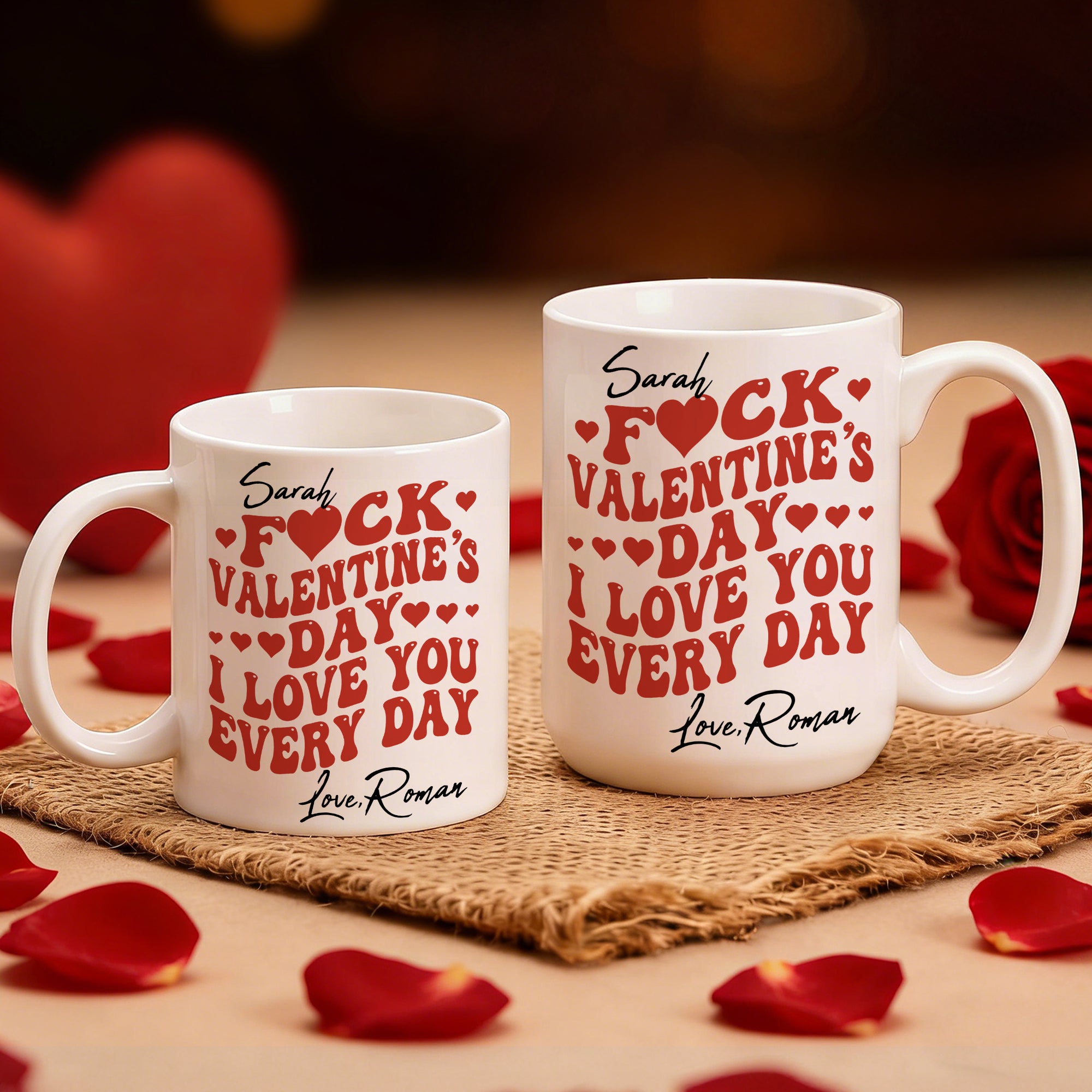 Taza de café de cerámica personalizada F*ck I Love You Every Day 11 oz 15 oz con nombre Divertido uso diario Regalo de San Valentín para ella Él