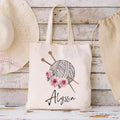 Bolsa de lona reutilizable personalizada con nombre Accesorios de viaje Cumpleaños Vacaciones Regalo para los amantes del punto