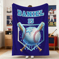 Manta de béisbol personalizada con nombre y número para decoración del hogar Regalo de cumpleaños y Navidad para niños amantes del deporte