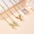 Personalizada Birthstone Initial Collar Colgante Dainty Joyería Navidad Cumpleaños Regalo para las mujeres