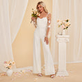 Bridal Wedding Dress White Long Sleeve Long Sweetheart Jumpsuits