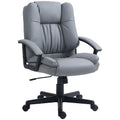 Mid Back Computer Desk Chair with Adjustable Height & Rolling Wheels, Light Grey