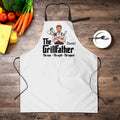 Grillfather Personalizado Cartoon Nombre del personaje delantal con bolsillos delanteros Cumpleaños Regalo de Navidad para Papá Abuelo Marido Entusiastas de la barbacoa