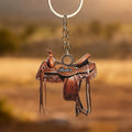 Llavero acrílico plano personalizado de silla de montar de caballo con nombre Regalo de cumpleaños y Navidad para los amantes de la equitación