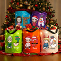 Cesta con luz LED con iniciales y nombre personalizada con temática navideña de dibujos animados Regalo de Navidad para niños Familia