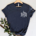 Personalizado 1-6 Nombres 100% Algodón Suave Camiseta con Título y Fecha Regalo del Día del Padre para Papá Abuelo