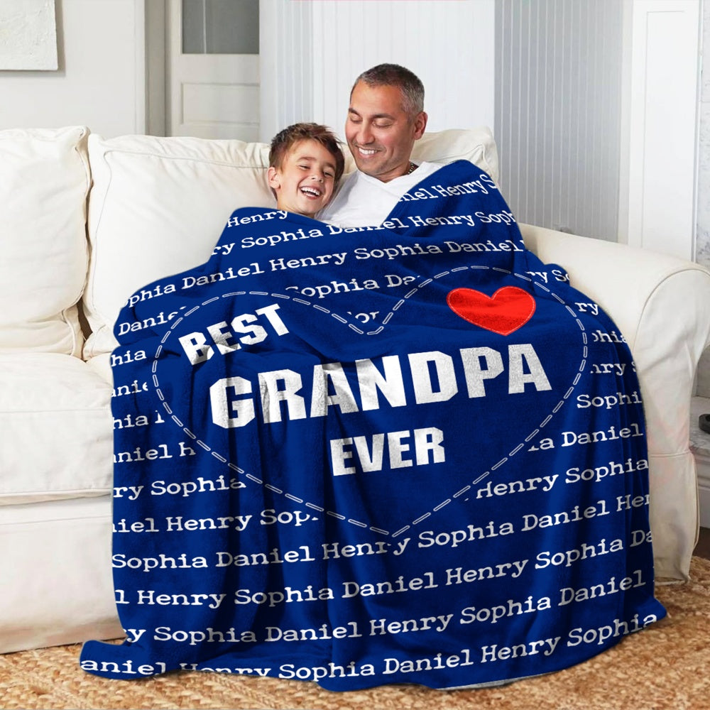 Personalizado Multicolor Amor Corazón Nombre Nube Suave manta con título Decoración para el hogar Cumpleaños Día del Padre Regalo para papá Abuelo