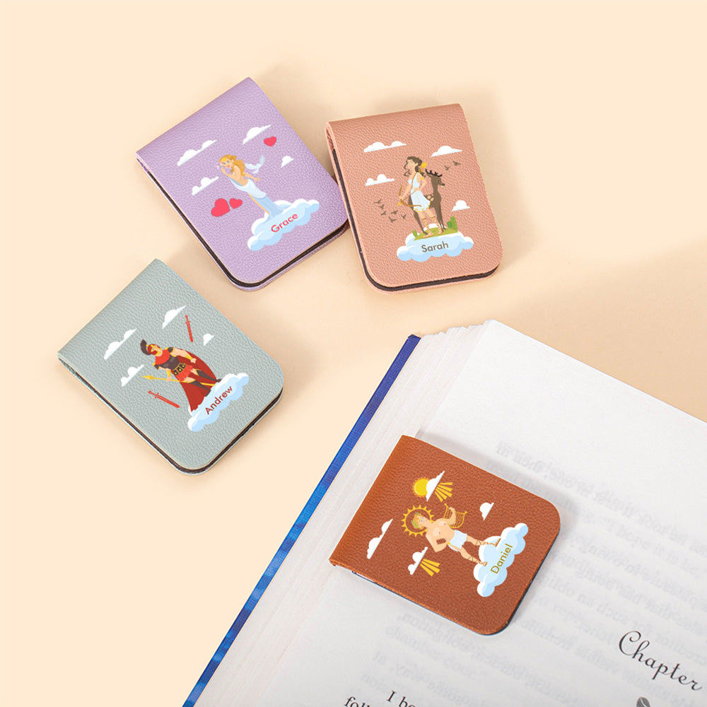 Clip Magnético Personalizado Multicolor Dioses de la Mitología Griega Marcapáginas con Nombre Regalo de Cumpleaños para Amantes de los Libros Amantes de la Literatura Antigua
