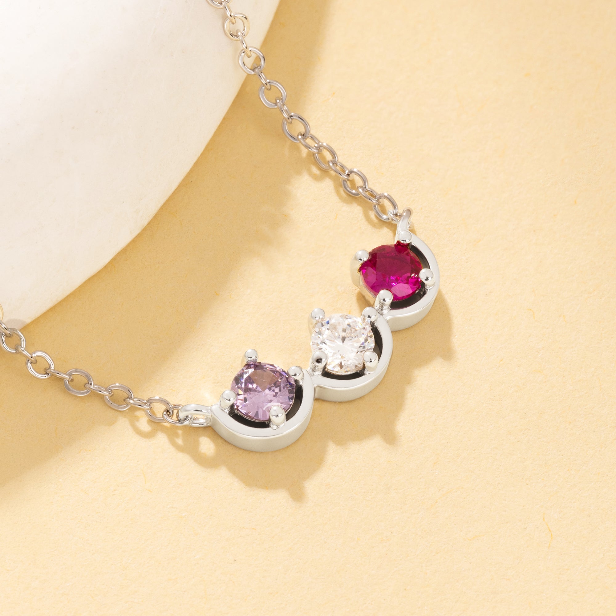 Personalizado 1-6 Familia Birthstones Collar Dainty Joyería Cumpleaños Aniversario Boda Regalo para la Madre Familia