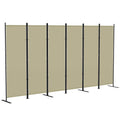 6 Panel Room Divider, 6 Ft Folding Privacy Screen, Portable Freestanding Partition Wall Divider for Home Office, Beige