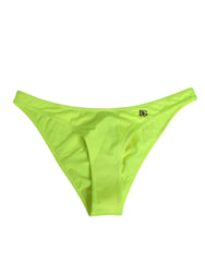 Neon Green Dg Logo Swim Briefs Women Underwear Polyamide & Elastane Blend Clothing