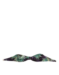 Women's Purple Green Leaf Print Bandeau Swimwear Underwear Nylon Clothing