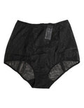 Women's Black High Waist Mesh Sheer Shapewear Underwear Polyamide (nylon) Clothing