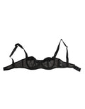 Women's Black Sheer Mesh Underwire Bra Underwear Polyamide Clothing