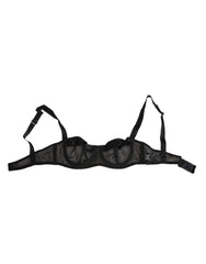 Women's Black Sheer Mesh Underwire Bra Underwear Polyamide Clothing