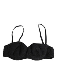 Women's Black Polyester Embroidered Underwire Bra Underwear Polyamide Clothing