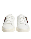 Women's White Leather Sacred Heart Patch Sneakers Shoes Calf