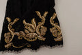 Women's Black Lace Gold Baroque Special Piece Shorts