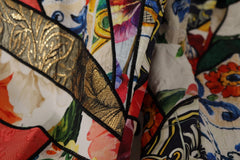 Women's Multicolor Patchwork Jacquard High Waist Pants