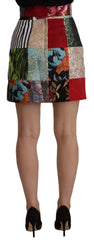 Women's Multicolor Patchwork A-Line Polyester Skirt