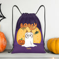 Booey personalizado de dibujos animados de 1 a 6 perros fantasmas bolsa de regalo de cordón con nombre Truco o trato Actividad de Halloween Regalo para niños Familia