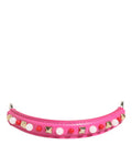 Pink Embellished Leather Bag Handle Women Shoulder Strap Calf Accessory