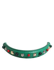 Green Embellished Leather Bag Handle Women Shoulder Strap Calf Accessory