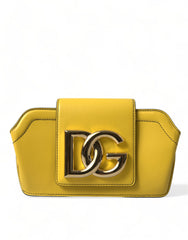 Women's Yellow Smooth Leather Dg Logo Clutch Crossbody Case Bag Calfskin
