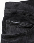 Black Washed Cotton Skinny Men Denim Jeans Clothing
