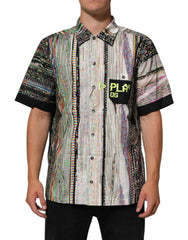 Men's Multicolor Graphic Collared Casual Shirt Cotton