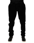 Men's Slim Fit Denim Jeans Black Cotton Viscose Elastane