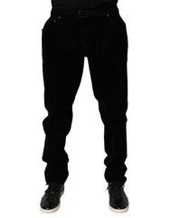Men's Slim Fit Denim Jeans Black Cotton Viscose Elastane