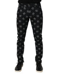 Men's Black Dg Monogram Cotton Skinny Denim Jeans Elastane Clothing