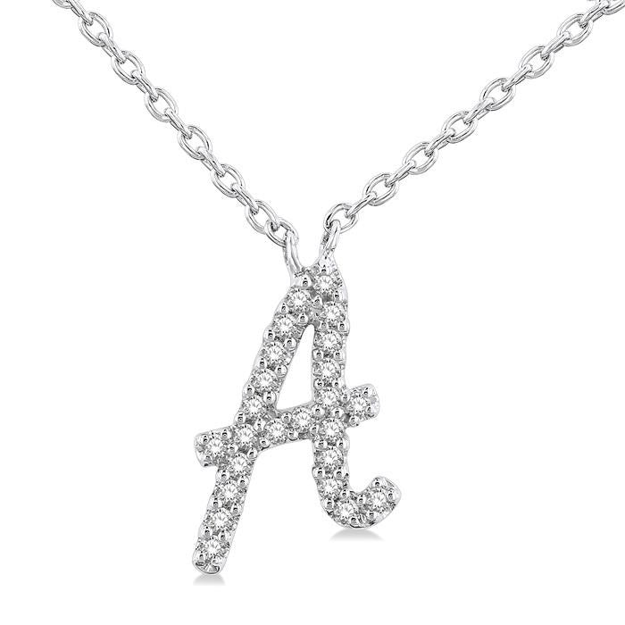 Diamond Pavé Script Letter Necklace