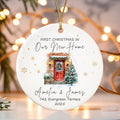Adorno de cerámica personalizado para la puerta de casa con nombres, dirección y año Decoración navideña Regalo de Navidad para la familia, los amigos y los recién llegados