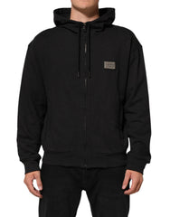Men's Black Logo Fullzip Hooded Sweatshirt Sweater Cotton Clothing